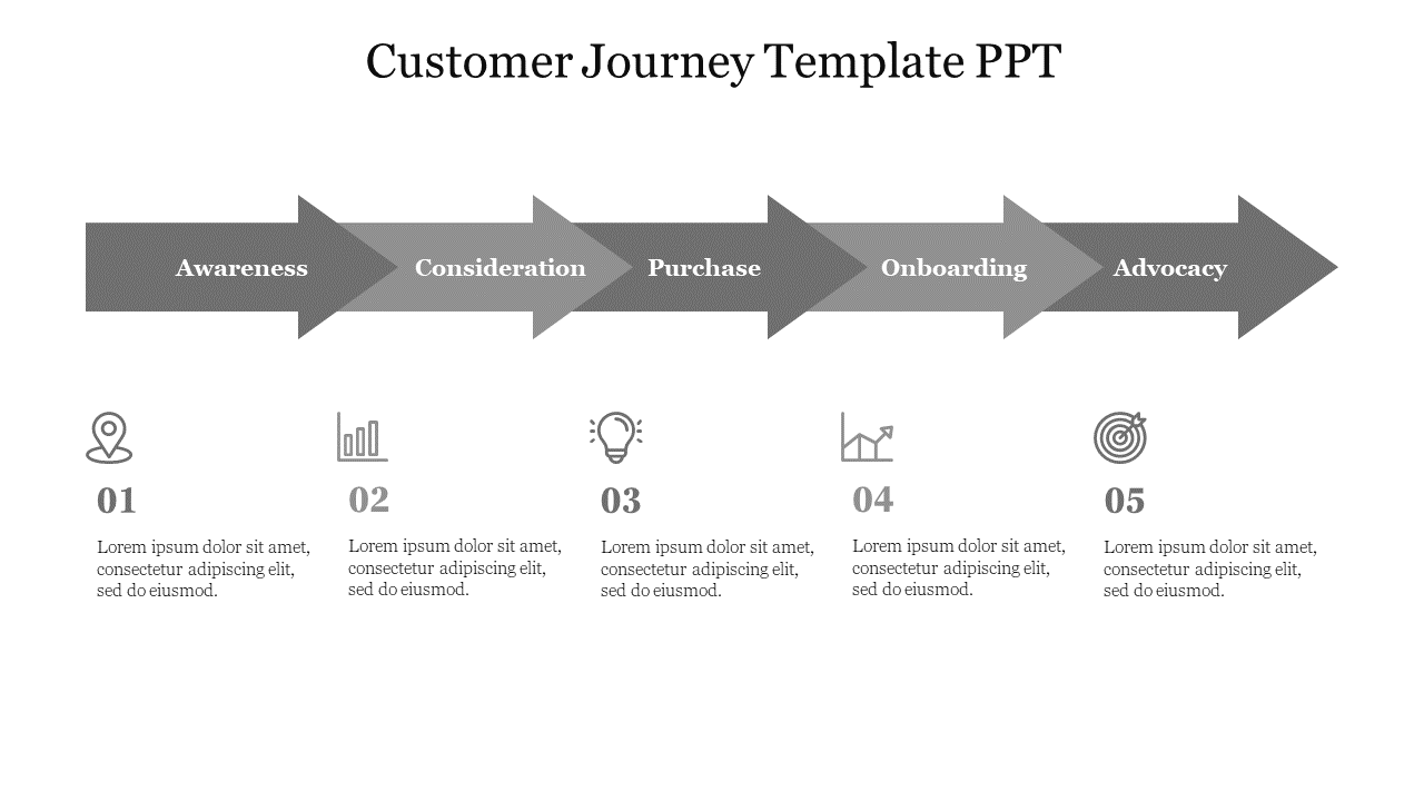 Customer Journey PowerPoint Template-Style 1-Grey